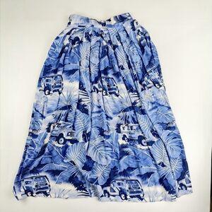 Vintage Design Studio Tropical Blue Print Skirt Women 8 Coastal Vacation Canada